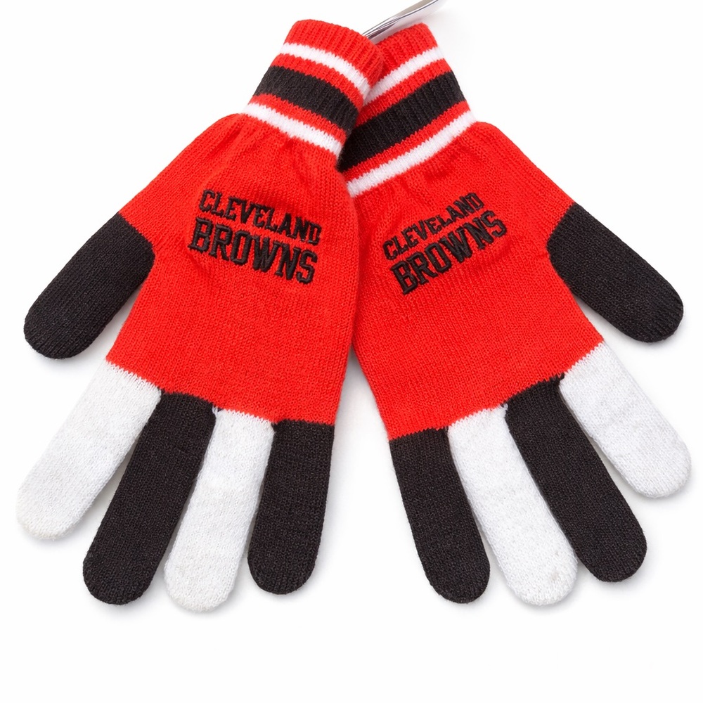 NFL Cleveland Browns Kids Mittens Red and Black